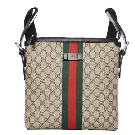 gucci messenger gg supreme monogram web green red black|Gucci Gg Supreme crossbody bag.